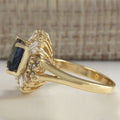 Alloy Inlaid Deep Blue Zircon Ring For Women Cross Border Fashion Finger Jewelry view 3
