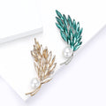 Alloy Crystal Wheat Brooch With Pearl Accent For Elegant Outfits view 3