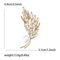 Alloy Crystal Wheat Brooch With Pearl Accent For Elegant Outfits view 6
