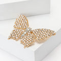 Alloy Pearl Rhinestone Butterfly Brooch For Suits And Dresses view 3