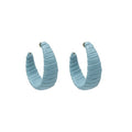 Style Multicolor Woven Leather C Shape Alloy Hoop Earrings For Women Fashion Statement Earrings view 5