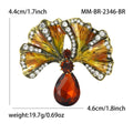 Vintage Alloy Glass Enamel Flower Brooch For Coat Clothing Accessories view 4