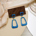 Vintage Irregular Geometric Enamel Acrylic Alloy Drop Hoop Stud Fashion Earrings view 2