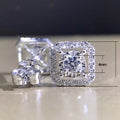 Korean Dongdaemun Small Square Zircon Stud Earrings, Elegant Versatile Women's Jewelry view 5