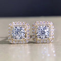 Korean Dongdaemun Small Square Zircon Stud Earrings, Elegant Versatile Women's Jewelry view 3