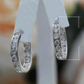 Summer Zircon Hoop Earrings For Women Korean Round Circle Ear Cuffs Couple Fashion Jewelry view 3