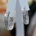 Summer Zircon Hoop Earrings For Women Korean Round Circle Ear Cuffs Couple Fashion Jewelry view 2
