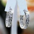 Summer Zircon Hoop Earrings For Women Korean Round Circle Ear Cuffs Couple Fashion Jewelry view 1