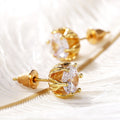 Gold Plated Copper Zircon Stud Earrings, Romantic Qixi Valentine's Day Gift Ear Jewelry view 1