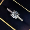 Sparkling Eight Prong Zircon Ring For Women, Fashion Proposal Engagement Jewelry view 2