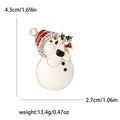 Alloy Rhinestone Enamel Christmas Snowman Brooch For Coat Decoration view 5