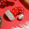 Alloy Rhinestone Christmas Hat Brooch Pin For Holiday Outfits view 3