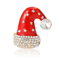Alloy Rhinestone Christmas Hat Brooch Pin For Holiday Outfits view 5
