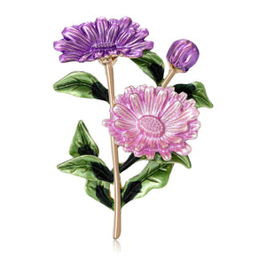 Alloy Enamel Daisy Flower Brooch For Elegant Women Apparel