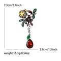 Alloy Crystal Camellia Flower Brooch Pin For Women's Clothing view 5