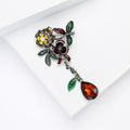 Alloy Crystal Camellia Flower Brooch Pin For Women's Clothing view 4