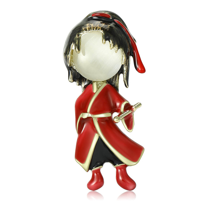 Alloy Enamel Vintage Boy Brooch Pin For Coats And Cardigans