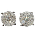 OL Style Platinum Round Cubic Zirconia Full Pave Stud Earrings For Women, view 5