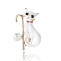Alloy Enamel Cane Cat Brooch Pin For Shirts And Blazers view 5