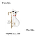 Alloy Enamel Cane Cat Brooch Pin For Shirts And Blazers view 4
