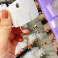 Light Luxury Cubic Zirconia Water Drop Ear Cuffs, Korean Commuter Fish Dangle Earrings view 4