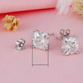 Korean Style Minimalist Zircon Stud Earrings, Elegant Sweet Women's Birthday Gift Jewelry view 5
