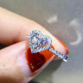 Creative Heart Shape Zircon Ring For Women, European American Travel Souvenir Gift Jewelry view 3