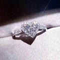 Creative Heart Shape Zircon Ring For Women, European American Travel Souvenir Gift Jewelry view 2