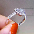 Creative Heart Shape Zircon Ring For Women, European American Travel Souvenir Gift Jewelry view 5