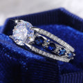 Creative Hollow Sapphire Blue Zircon Ring For Women, Luxury Banquet Engagement Jewelry view 2