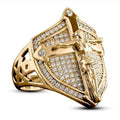 Gold Shield Ring For Men, Western Culture Creative Fashion Finger Jewelry view 1