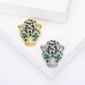 Alloy Rhinestone Leopard Head Brooch Pendant For Men's Suit Lapel view 1