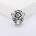Alloy Rhinestone Leopard Head Brooch Pendant For Men's Suit Lapel view 4