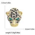 Alloy Rhinestone Leopard Head Brooch Pendant For Men's Suit Lapel view 5