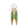 Alloy Rhinestone Cicada Brooch Pin For Unisex Insect Coat Accessories view 1