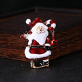 Alloy Enamel Santa Bell Brooch Pin For Christmas Apparel Decoration view 3