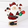 Alloy Enamel Santa Bell Brooch Pin For Christmas Apparel Decoration view 1