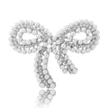 Alloy Pearl Bow Brooch Pin For Wedding Suits view 5