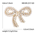 Alloy Pearl Bow Brooch Pin For Wedding Suits view 6
