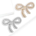 Alloy Pearl Bow Brooch Pin For Wedding Suits view 2
