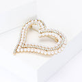 Alloy Pearl Heart Brooch For Women's Suit And Cardigan view 3
