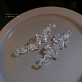 Retro Korean Irregular Acrylic Ice Cube Drop Earrings With Silver Pins Geometric Long Statement Style view 3