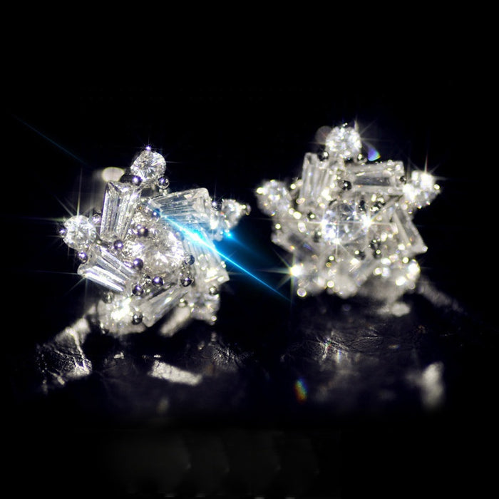 Lucky Windmill T Shape Zircon Stud Earrings For Women Elegant Festival Gift Ear Jewelry