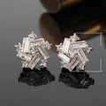 Lucky Windmill T Shape Zircon Stud Earrings For Women Elegant Festival Gift Ear Jewelry view 4