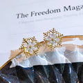 French Retro Snowflake Zircon Stud Earrings For Women Trendy Fashion Ear Jewelry view 3