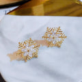French Retro Snowflake Zircon Stud Earrings For Women Trendy Fashion Ear Jewelry view 4
