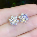 Fresh Crystal Flower Stud Earrings For Women, Elegant Celebrity Style Fashion Ear Jewelry view 3