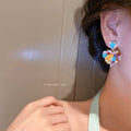 Vintage Alloy Heart Waterdrop Rhinestone Drop Earrings With Silver Posts For Women view 2