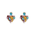 Vintage Alloy Heart Waterdrop Rhinestone Drop Earrings With Silver Posts For Women view 5