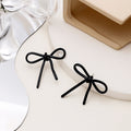Sweet Black Acrylic Bowknot Stud Earrings For Women Cute Fresh Forest Style Fashion Alloy Earrings view 1